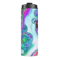 White Marble River Colorful Fluid Art  Thermal Tumbler