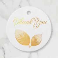 Ethereal Beauty Soft Tone Whimsical Pastel Leaves Foil Favor Tags