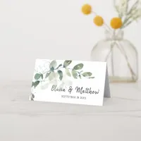 Elegant Eucalyptus Watercolor Wedding Place Card