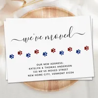Patriotic Paw Prints Personalized Moving Announcement Postcard