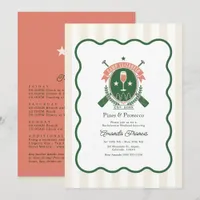 Pines & Prosecco Camp Bachelorette Weekend Invitation