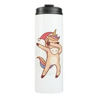 unicorn christmas thermal tumbler