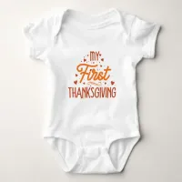 My First Thanksgiving Typography  baby bodysuit