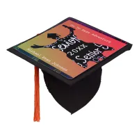 Senior Graduate Silhouette Sunset Colors Graduation Cap Topper