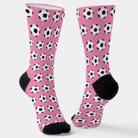 Soccer Player Girly Pink Football  Socks