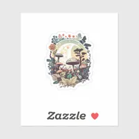 Aesthetic Goblincore And Cottagecore Mushroom Calm Sticker
