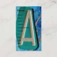 "A"  Mixed Media Business Card