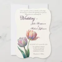 Romantic and Poetic Pastel Tulips Watercolor Invitation