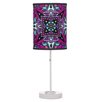Purple and Teal Mandala   Table Lamp