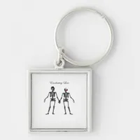 Gothic Skeleton Couple (White) Classic Keychain