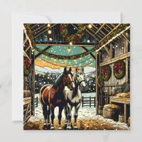 Merry Christmas Cartoon Horses  Personalized