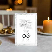 Elegant Vintage Lace Floral Wedding Table Number