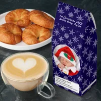 Your Photo Santa Baby Snowflake & Blue Background Roasted Coffee