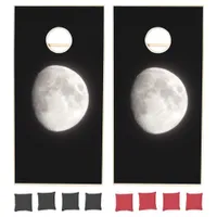 Huge Moon Picture Black Corn Hole Game