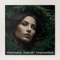 Gothic Green Dark Forest Girl Jigsaw Puzzle