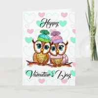 Watercolor Owls | Valentine's Day| I Love You Card