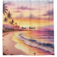 Watercolor Sketch Maui Hawaii Colorful | Shower Curtain