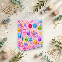 Cute Pink Kawaii Hanukkah Dreidel Small Gift Bag