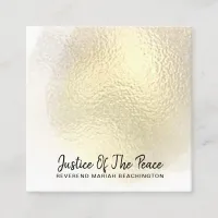 *~* JUSTICE OF THE PEACE - Yellow Gold Abstract Square Business Card