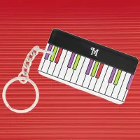 Piano Keys Colorful Music Bright Custom Monogram Keychain