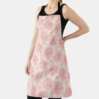 Abstract Floral Watercolor Pattern Peach and Pink Apron