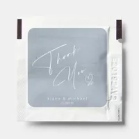Calligraphy Thank You Heart Dusty Blue ID771 Hand Sanitizer Packet