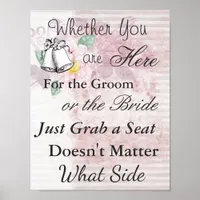 Seating Poster for Wedding, Vintage Floral Theme