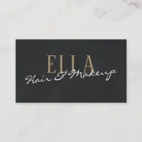 Stylish Gray Watercolor Hair Makeup Business Card