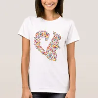 Floral Pattern Squirrel T-Shirt