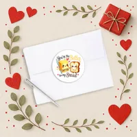 Cute Kawaii Butter and Bread Love Design Classic Round Sticker