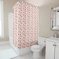 Valentine's Pink Red and Gold Heart Balloons  Shower Curtain