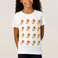 T-shirt - Multiple Orange Flowers