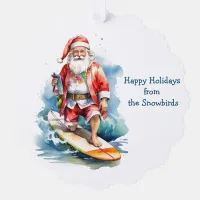 Surfing Santa Paper Ornament Card