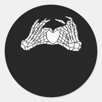 Skeleton Heart Hands - Light Classic Round Sticker
