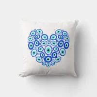 Evil Eye Love Heart Romantic Throw Pillow