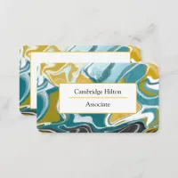 Blue, Pink and Gold Marble  Business Card