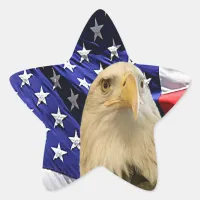 American Bald Eagle and Flag Star Sticker