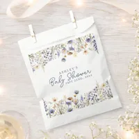 Blue Wildflower Boho Watercolor Baby Shower Favor Bag