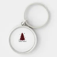 Tis The Season Red Plaid Christmas Tree Keychain