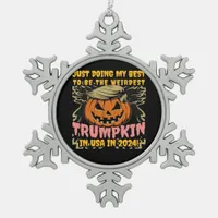 Just Doing My  To  Weirdest Trumpkin Usa Classic Snowflake Pewter Christmas Ornament