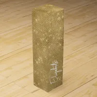 Faux Gold Glitter Glam Bachelorette Personalized Wine Box