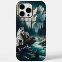 Snow Leopard Under Moonlight iPhone 16 Pro Max Case