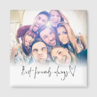 Best Friends Always Modern Heart Script Photo Magnet