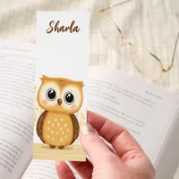 Cute Kawaii Baby Owl Personalized Bookmark