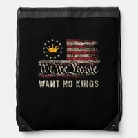 Patriotic Politics Protest No Kings In America Drawstring Bag