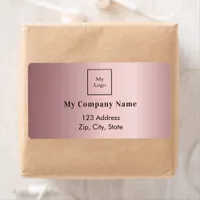 Blush pink business logo return address label