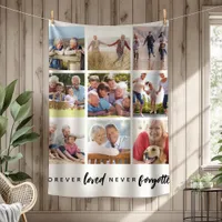 Forever Loved Never Forgotten 9 Photo Memorial Fleece Blanket