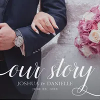 Elegant Our Story Photo Wedding Handwritten Glass Coaster