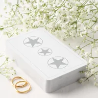 Silver Pentagram Stars White Tarot Cards