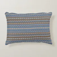 Southwest Style Blue and Brown Geometric Pattern Accent Pillow